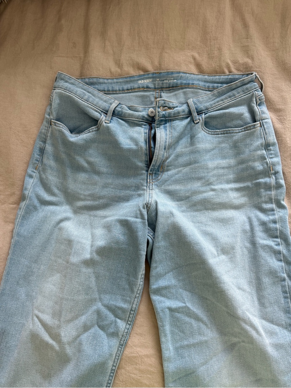 Old Navy Pale Blue high rise wow wide Leg Women's Jeans size 14 p